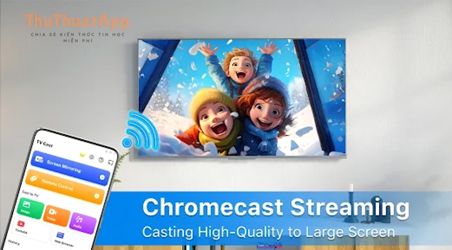 Mở YouTube trên điện thoại để cast