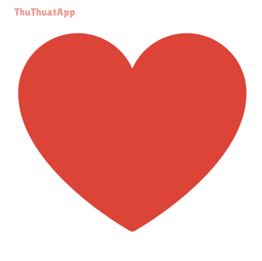 Emoji trái tim minh họa cho việc thay đổi emoji mặc định
