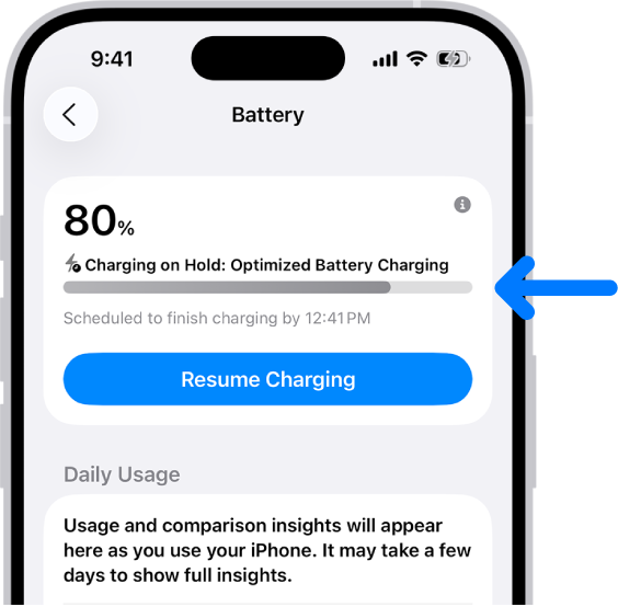 Cách tiết kiệm pin iPhone hiệu quả: 15 mẹo đơn giản giúp pin trâu hơn mỗi ngày 3 Tạm dừng sạc với Optimized Battery Charging và nút Resume Charging