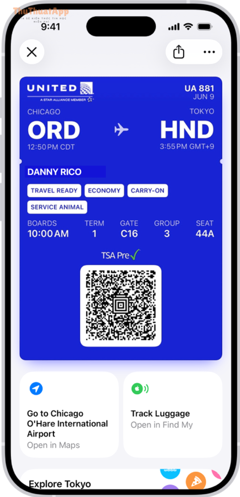 Cách dùng Wallet iPhone cho vé máy bay, thẻ thành viên (boarding pass) 1 92d772c887abc0d2bf8ba26d722cab7d