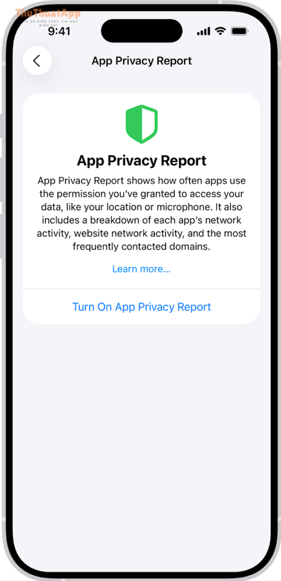 Cách bật App Privacy Report iPhone cho người mới: bật/tắt đúng 4 9590d83d5a7ec5e9a6b95351f1ecd957