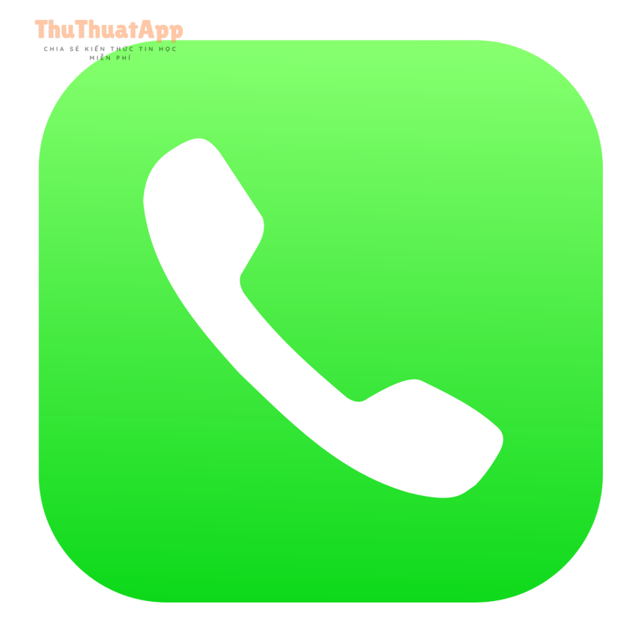 Biểu tượng ứng dụng Điện thoại iOS để thử cuộc gọi kiểm tra nhạc chuông