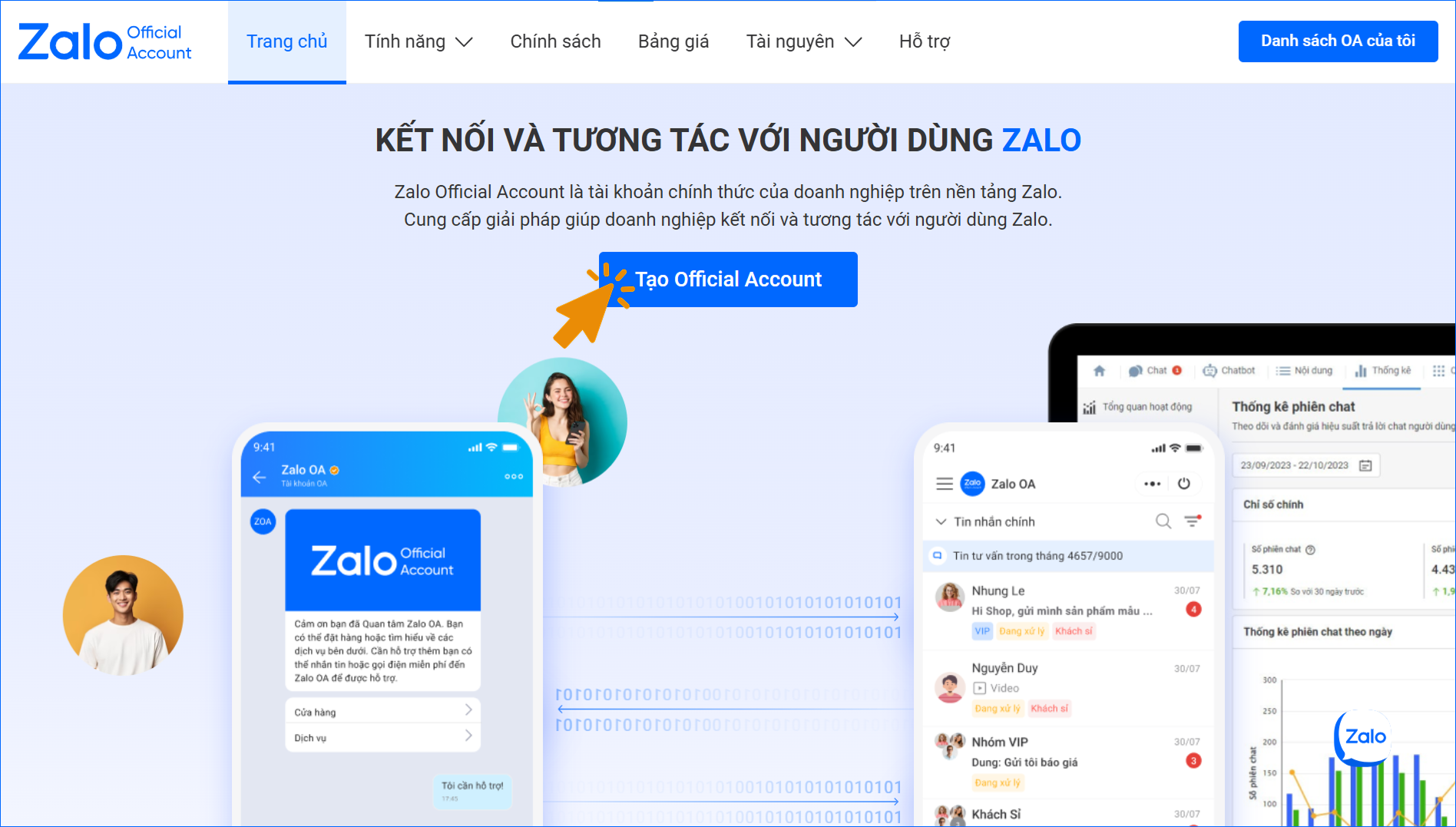 Trang tạo Zalo Official Account