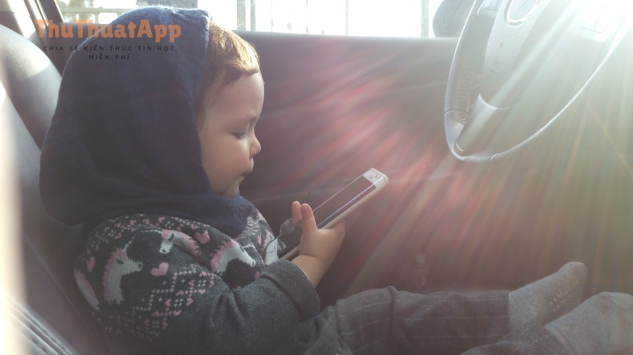 A child using a cellphone