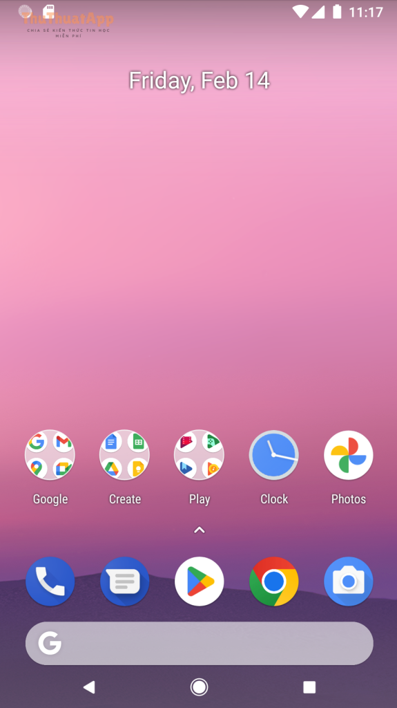 Android 8.1 Pixel Homescreen Screenshot 1