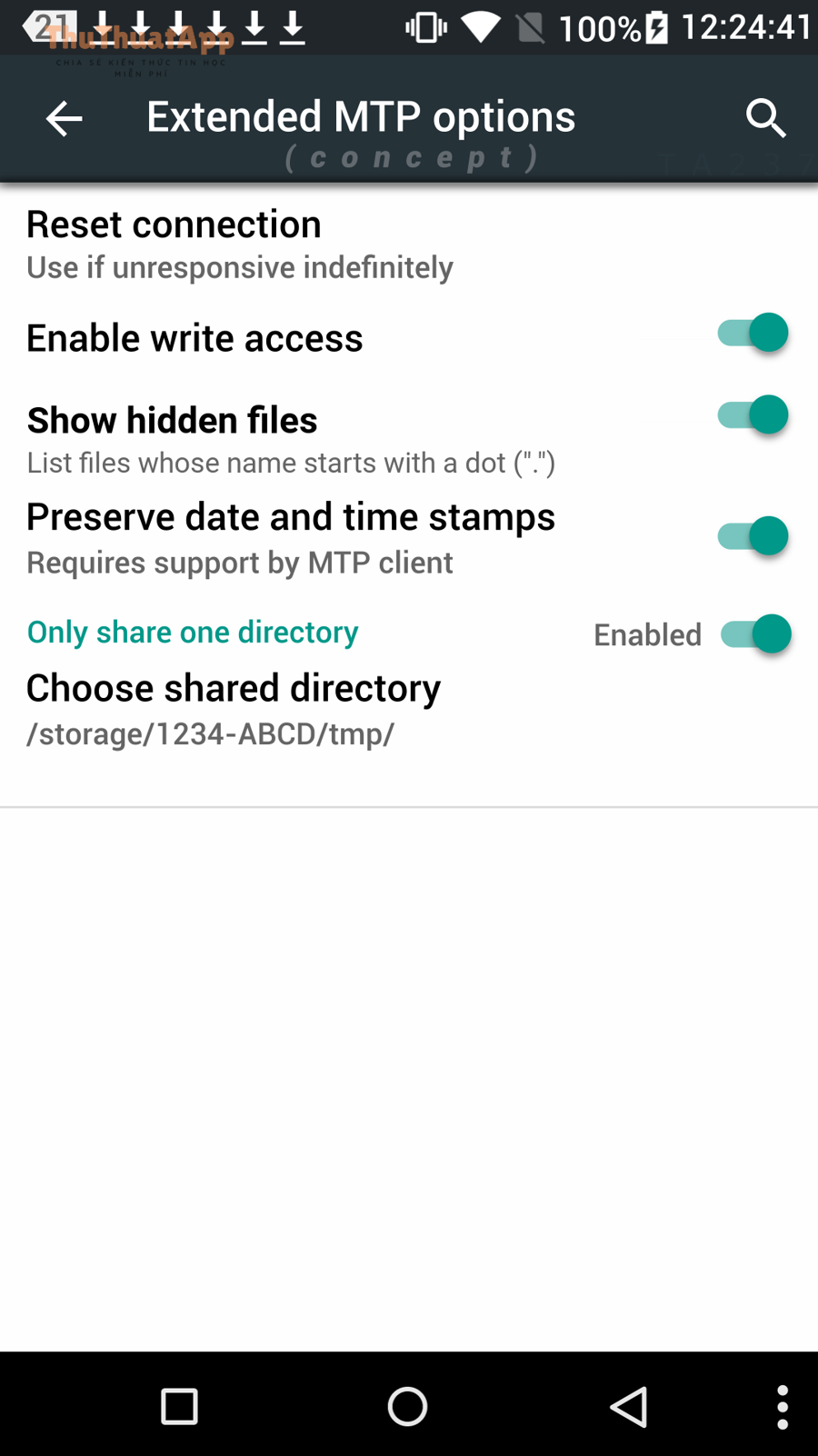 Tùy chọn USB trên Android để chuyển file MTP