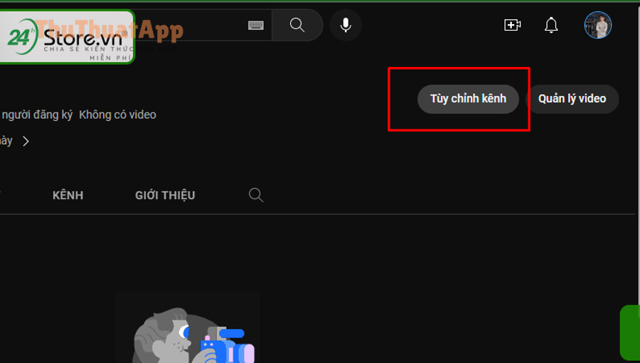Hướng dẫn đổi ảnh bìa (banner) kênh YouTube cho người mới 7 Chon Tuy chinh kenh