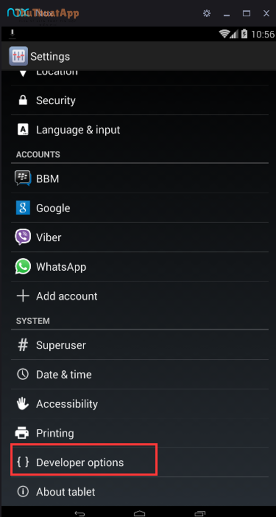 Developer options 2