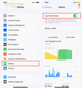 Enable Low Power Mode iPhone