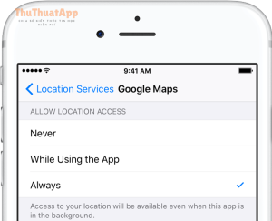 Google Maps location access Always iPhone screenshot 001