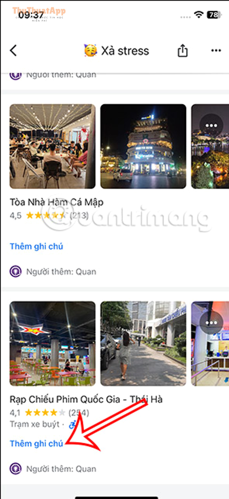 Google Maps tao danh sach chia se 14