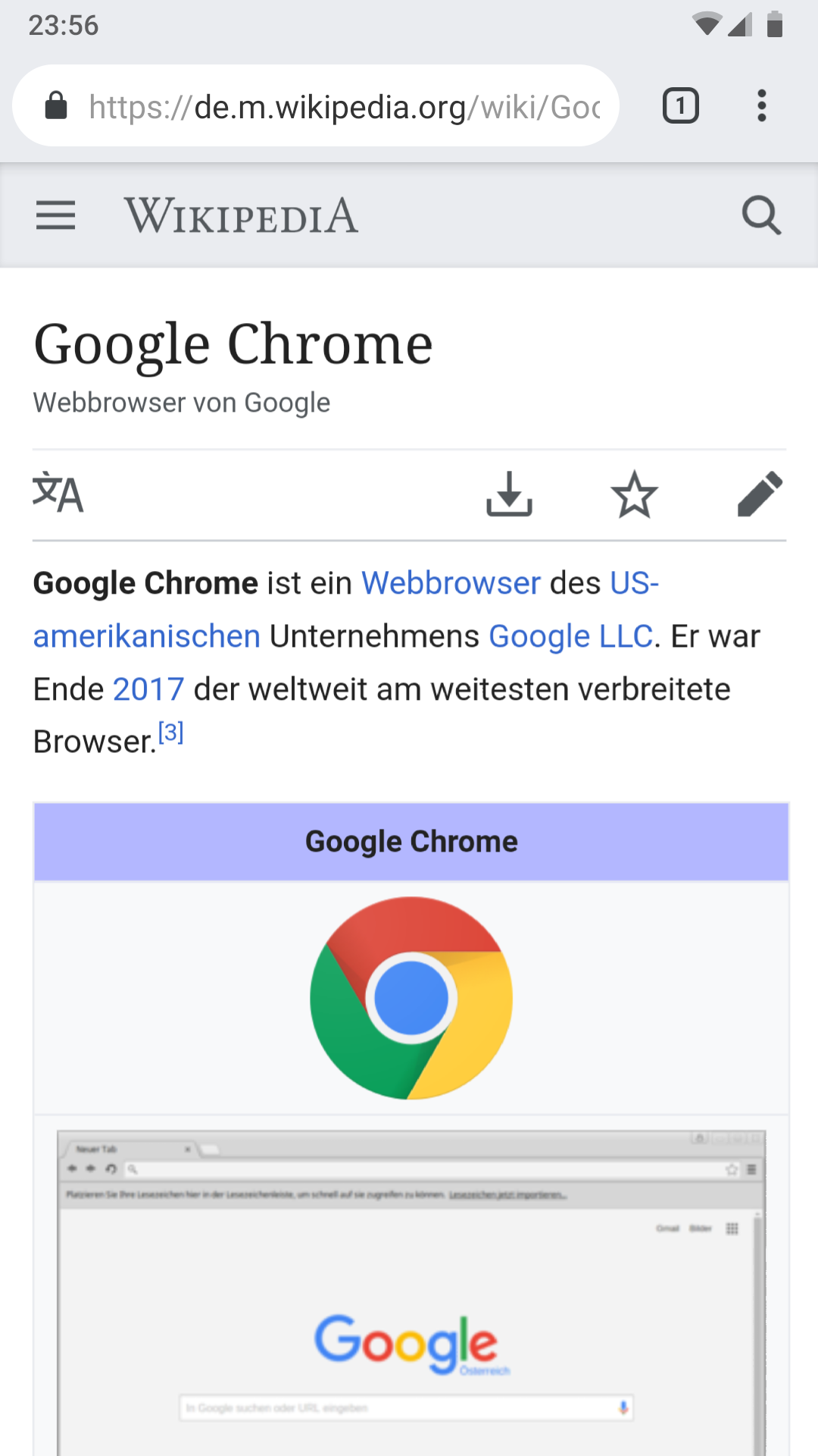 Giao diện Chrome trên Android