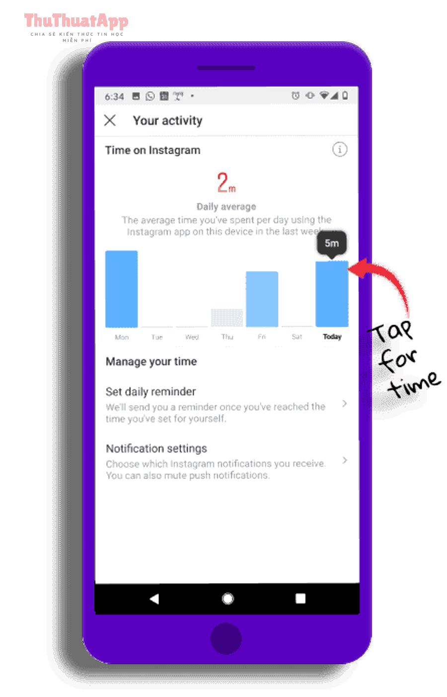 Instagram Your activity time