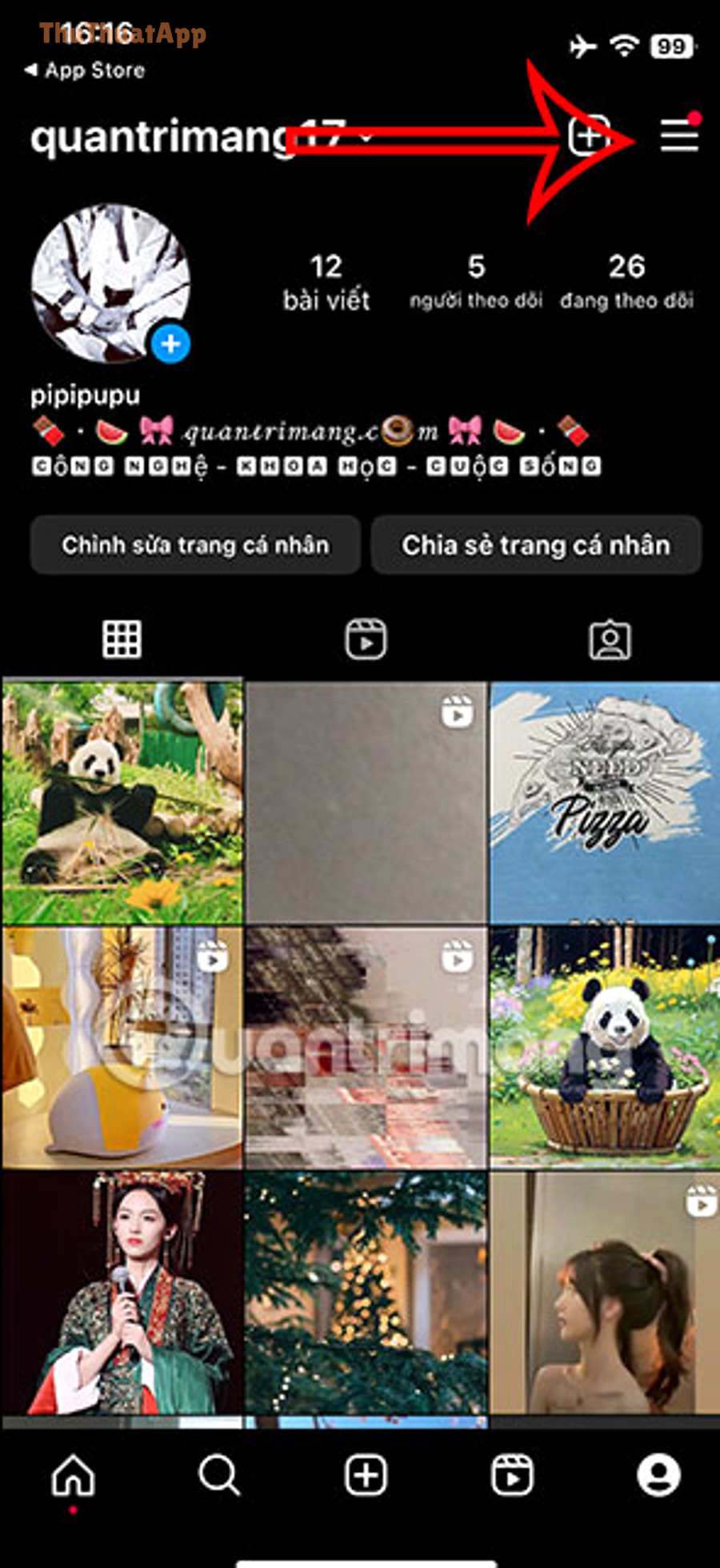 Instagram an noi dung nhay cam 2