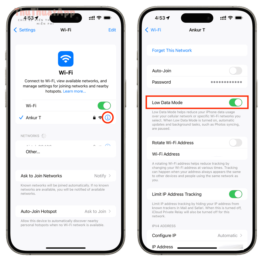 Cách bật Data Mode (Low Data Mode) tiết kiệm dữ liệu cho iPhone 8 Low Data Mode for Wi Fi on iPhone
