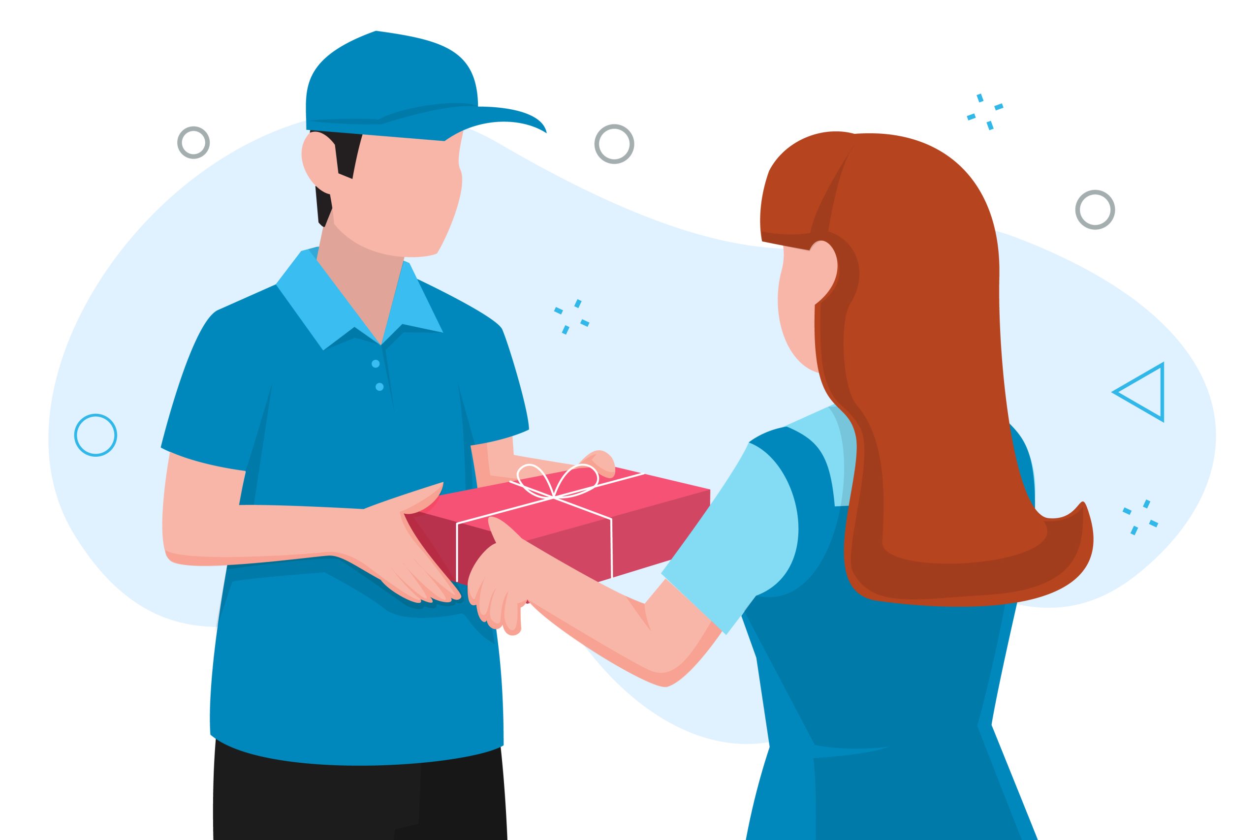 Minh họa giao nhận hàng hóa trong thương mại điện tử