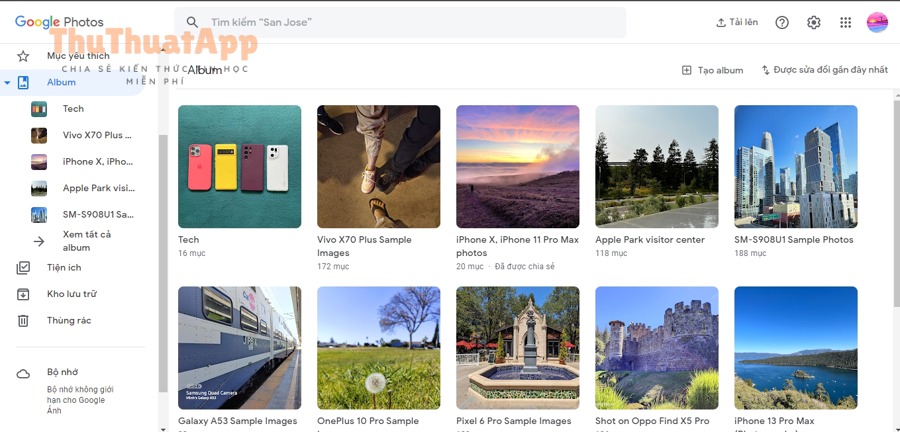 Cách cắt video/ảnh nhanh trong Google Photos Android: Hướng dẫn chi tiết cho người mới 3 Giao diện Google Photos mục Album
