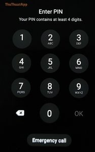 Smartphone lock screen enter PIN 5