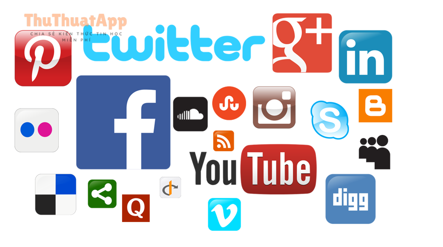 Biểu tượng các nền tảng mạng xã hội