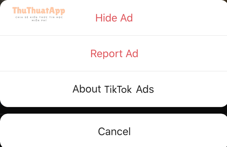Cách ghim bình luận TikTok và quản lý bình luận: Hướng dẫn chi tiết để tăng tương tác, giảm spam 4 Menu tùy chọn trên TikTok (ví dụ giao diện báo cáo/ẩn)