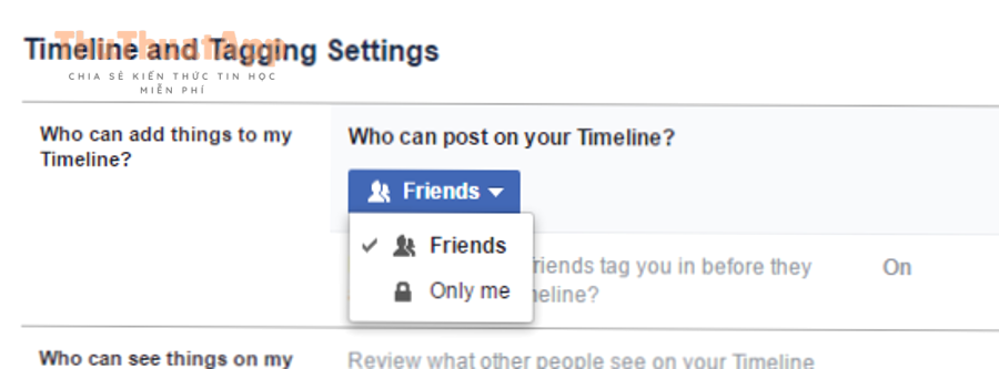 Minh họa cài đặt quyền riêng tư trên Facebook