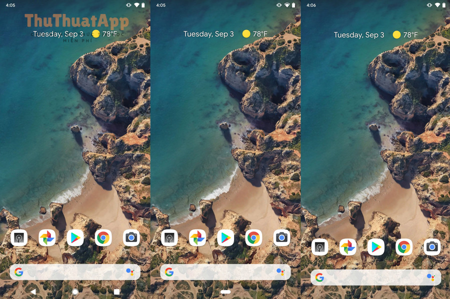 So sánh 3-button, 2-button và gesture navigation trên Android