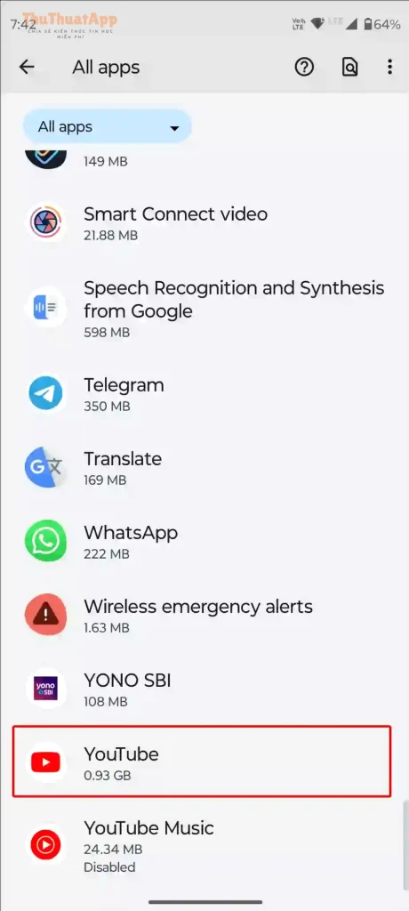 android youtube app settings