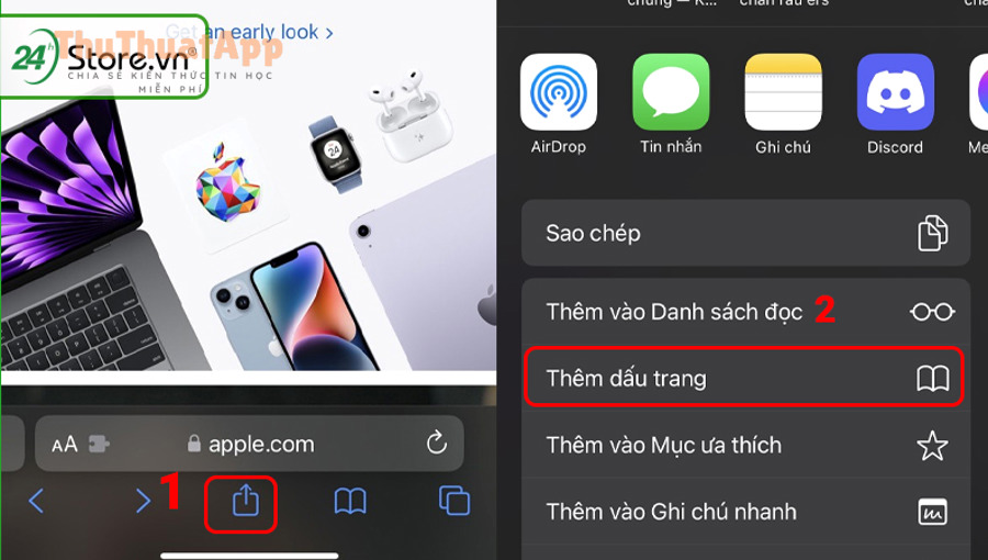 cach luu trang web tren dien thoai iphone 1