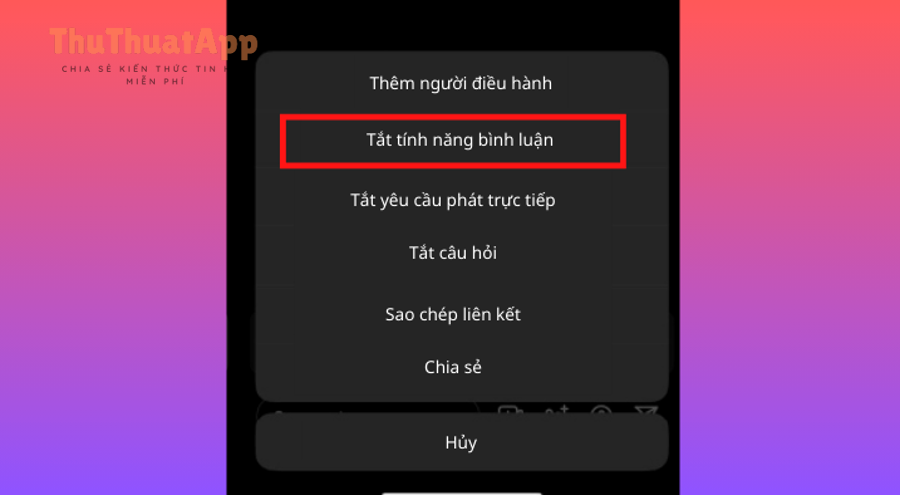 cach tat binh luan livestream instagram 3