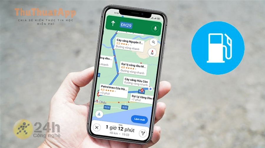 Cách tìm cây xăng gần nhất Google Maps cho tài xế, trạm xăng 2 cach tim cay xang tren google maps 1280x720 800 resize 1