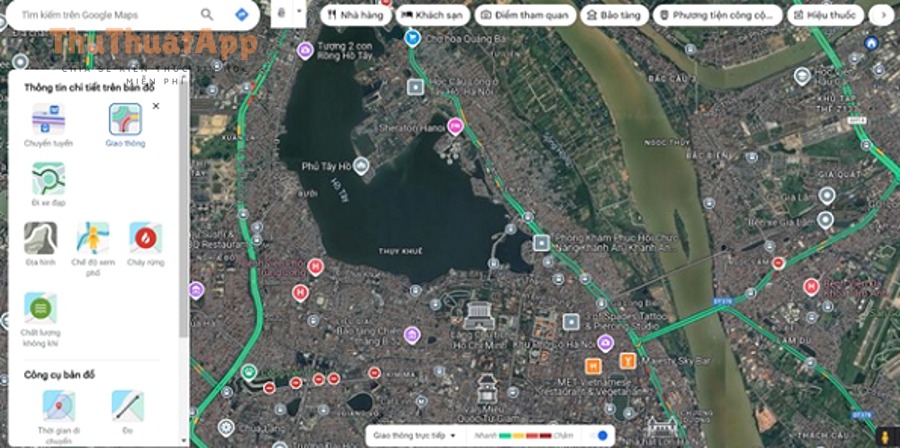 Minh họa xem Google Maps trên máy tính