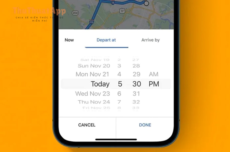 Cách chia sẻ ETA (thời gian đến) trên Google Maps cho tài xế 8 departuretime