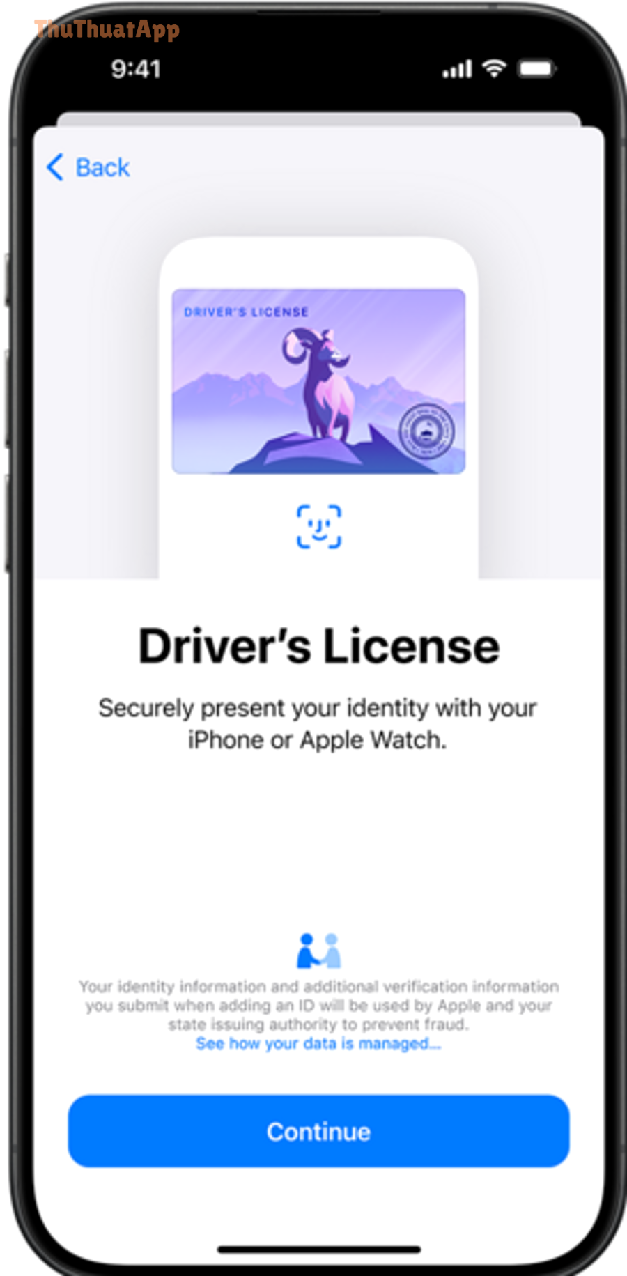 Màn hình ID trong Wallet trên iPhone