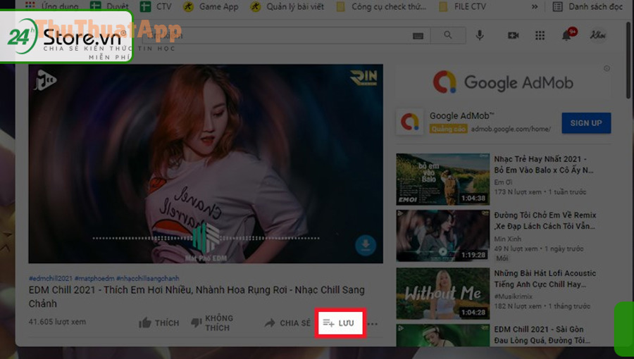 huong dan cach lam playlist tren youtube bang may tinh 2