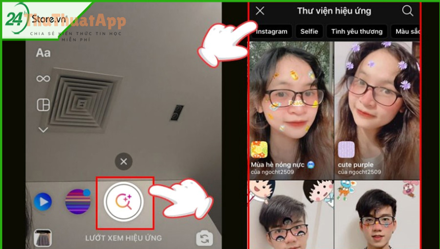 Cách lưu filter Instagram cho người mới: hiệu ứng khác bộ lọc 3 huong dan cach tim hieu ung tren instagram 1