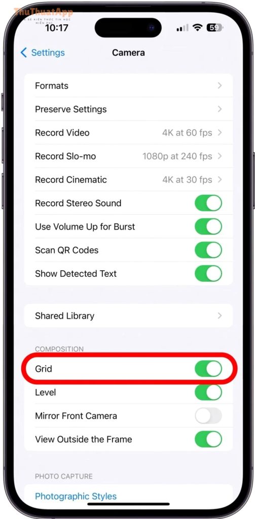 Hướng dẫn bật lưới Grid Camera iPhone cho người mới, tắt/mở 1 img 9024 0