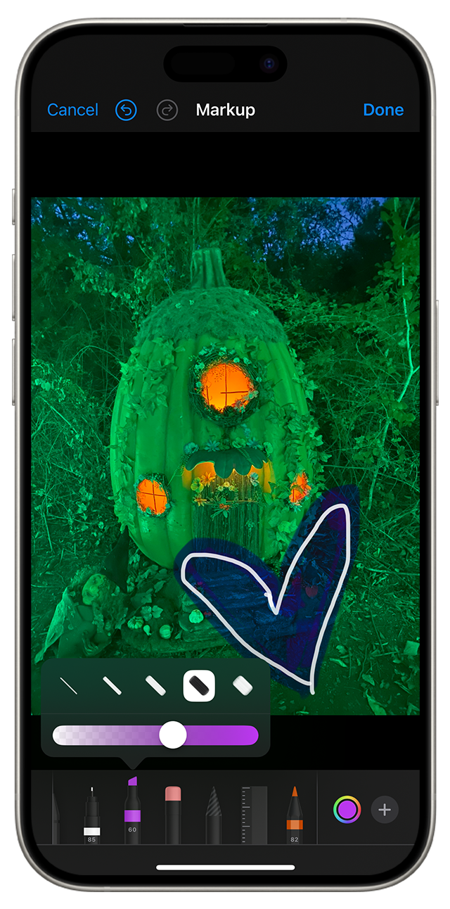 Giao diện Markup trên iPhone giúp chỉnh sửa nội dung sau khi chụp