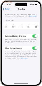 ios 18 iphone 15 pro settings battery charging 1