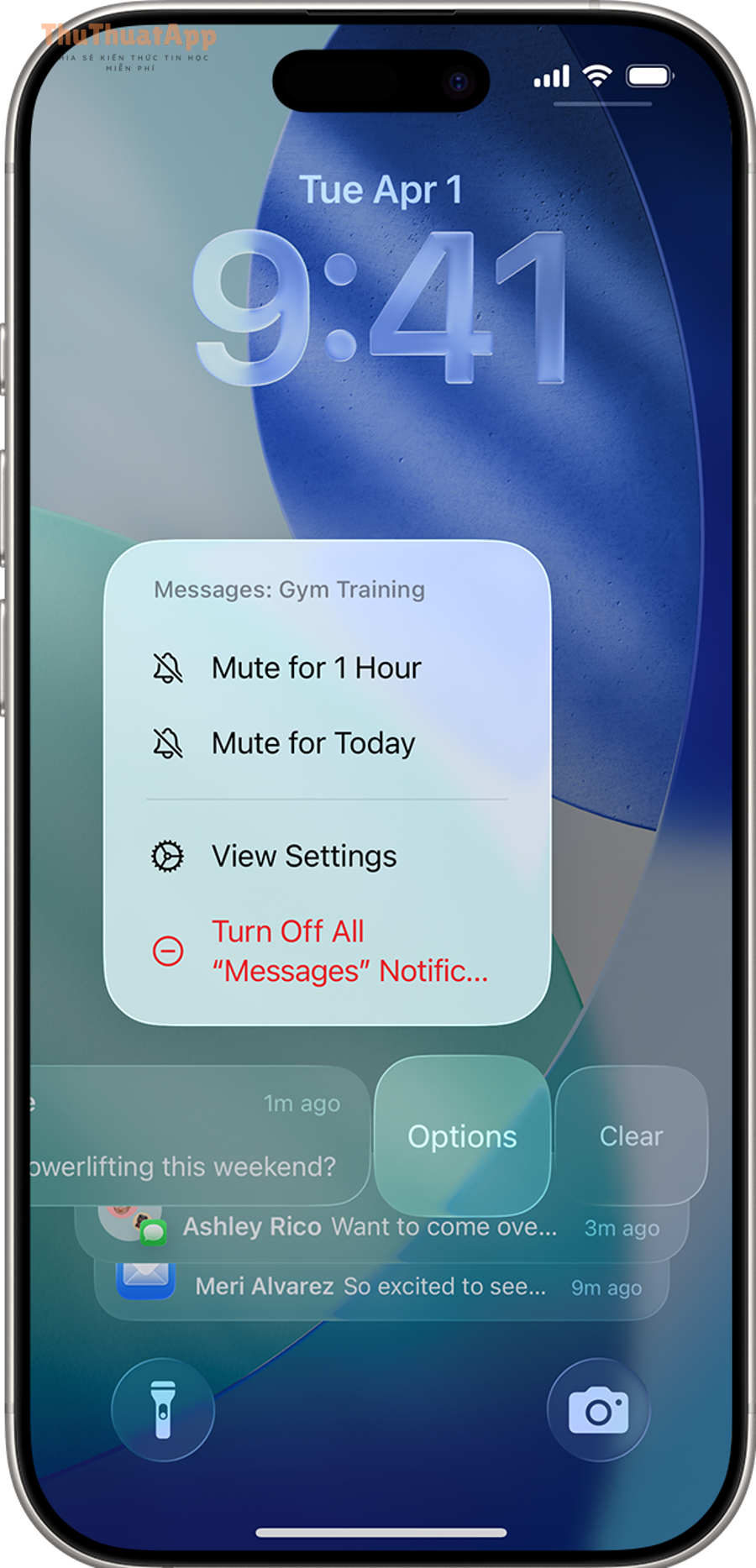 Tùy chọn quản lý/tắt thông báo trên iPhone
