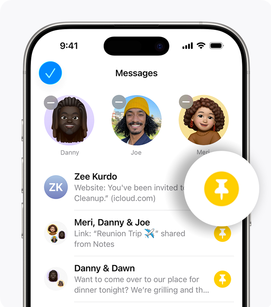 ios 26 iphone 16 pro messages edit pin