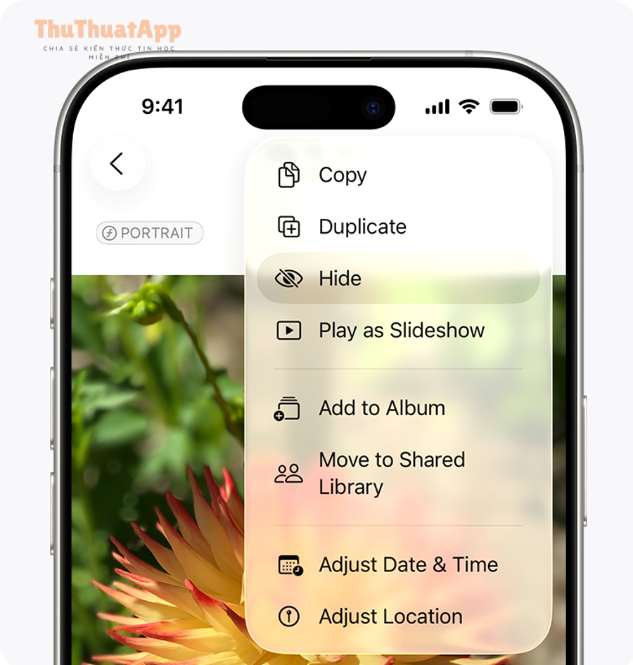 Cách khóa Ẩn/Đã xóa gần đây bằng Face ID iPhone cho bạn bảo vệ 5 ios 26 iphone 16 pro photos more hide on tap