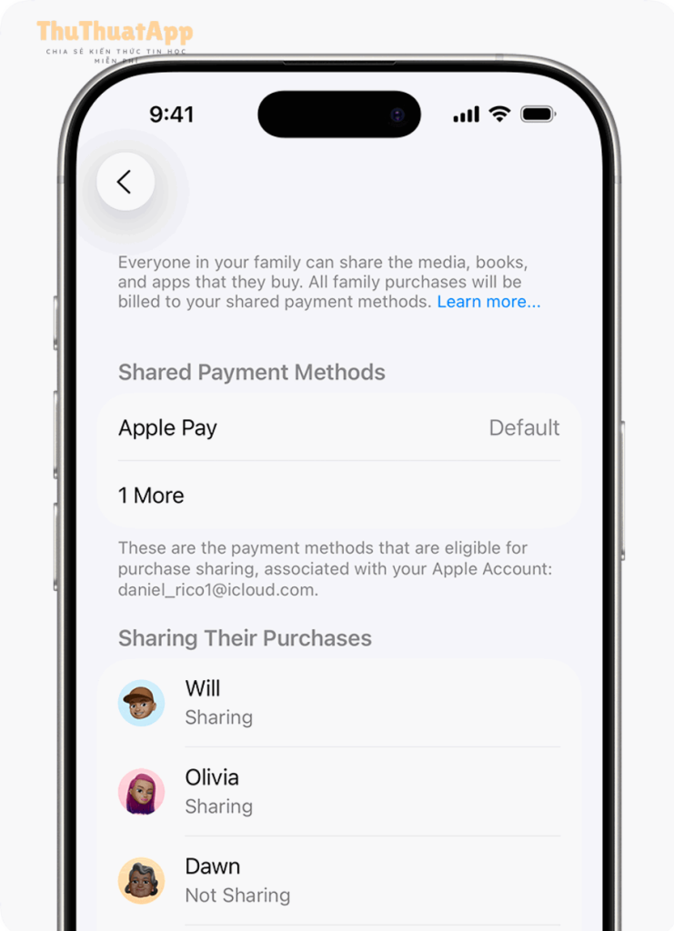 ios 26 iphone 16 pro settings family purchase sharing