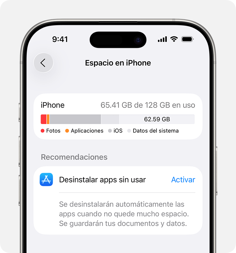 Màn hình iPhone Storage minh họa kiểm tra dung lượng