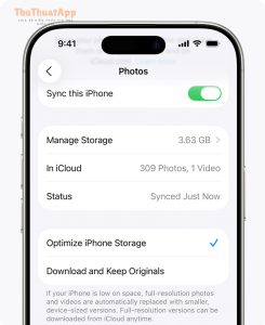 ios 26 iphone 16 pro settings icloud photos optimize 4