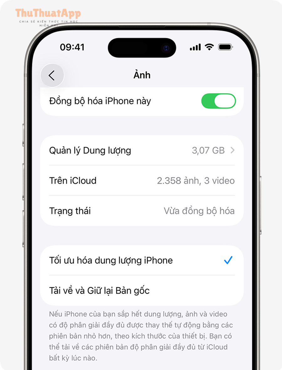 ios 26 iphone 16 pro settings icloud photos optimize 7