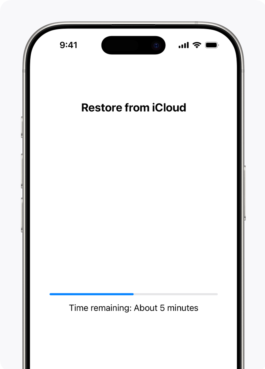 Cách sao lưu iPhone lên iCloud: tránh mất dữ liệu cho người mới 10 ios 26 iphone 16 pro setup assistant restore from icloud time remaining 1
