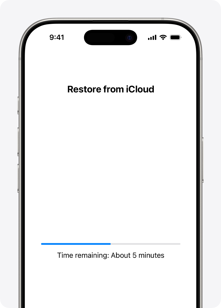 Tiến trình Restore from iCloud khi khôi phục dữ liệu iPhone