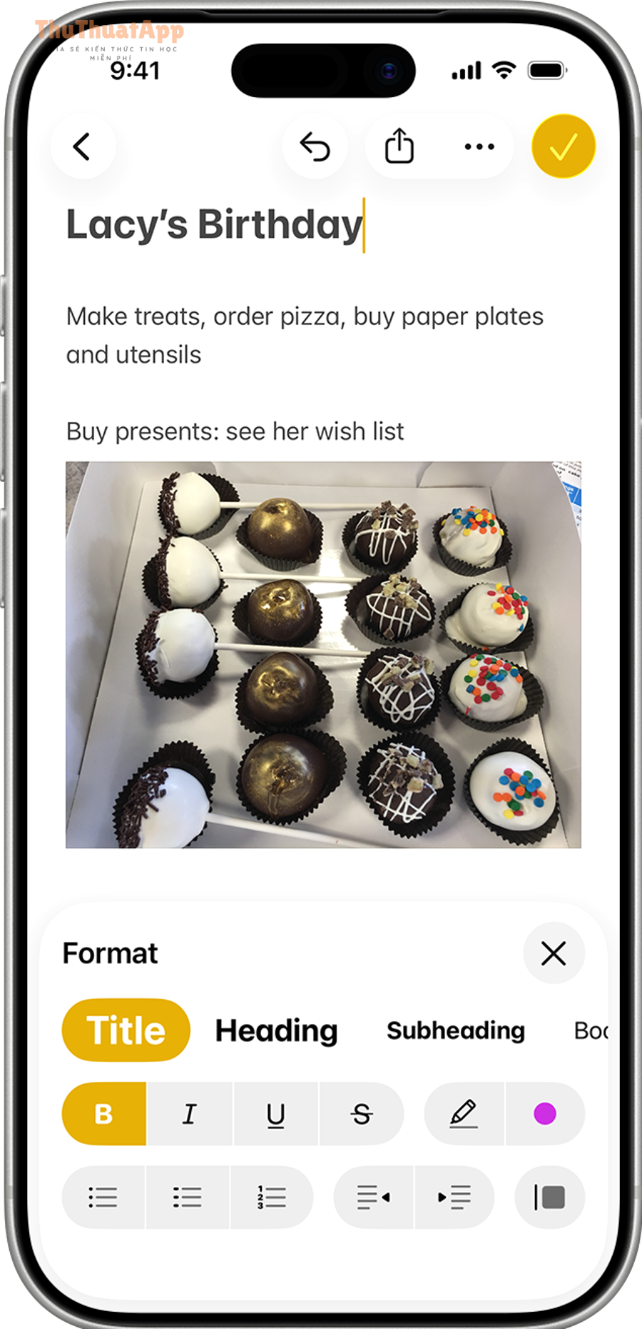 ios 26 iphone 17 pro notes text formatting options