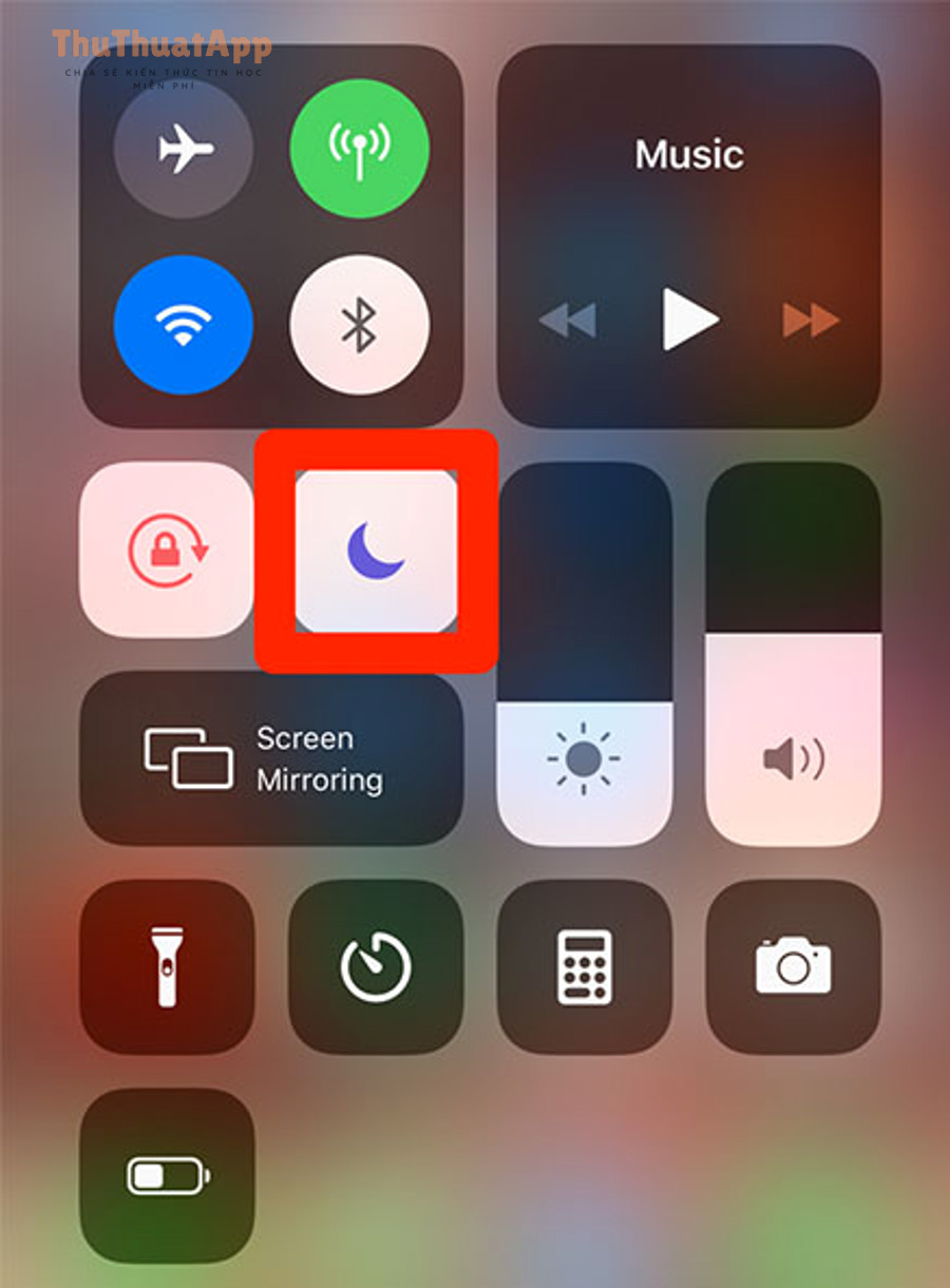 Biểu tượng trăng/Không làm phiền trên iPhone