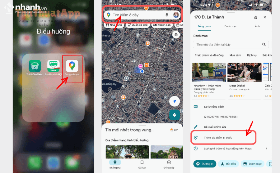tao dia diem tren google maps bang dien thoai 1